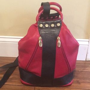 Valentina red leather bag.